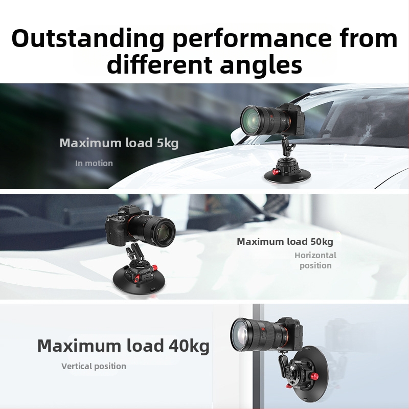 Neewer Алуминиева сплав вакуумна гимбал глава за камера/телефон/GoPro — силно всмукване, стабилен автомобилен монтаж