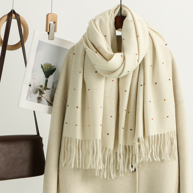 Kašmira šalle ziemai, warp-knitted audums, siltums, vidēja garuma, biroja stila, preces kods YR331