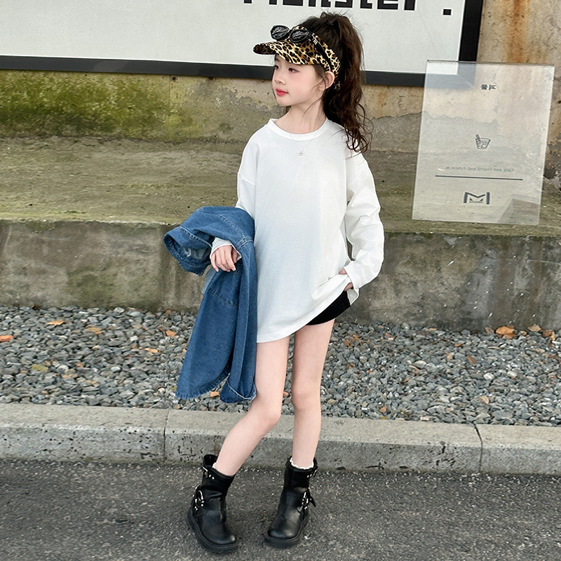 Meitenēm paredzēta džinsa jaka pavasarim, Korejas stils, apkakle Lapel, garas piedurknes, vienkāršs aizvērums, vidēja garuma, bez odas