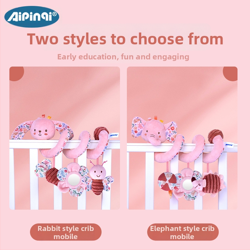 Закачлива плюшена играчка за легло и детска количка – огледало, BB Call, дрънкалка; възраст 0–3 г; модел 24688A