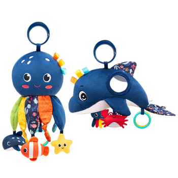 Aipinqi Μωρό Πλαστικό Παιχνίδι – Πολυλειτουργική Κρεμάστρα Αυτοκινήτου, Σχέδιο Θαλάσσιου Οκτώπους, Οδοντοφυΐας και Κρουστικά Χαρτάκια, Κλιπ Στήριξης