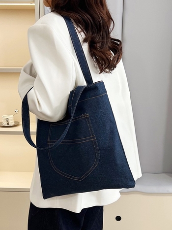 Чанта за рамо с кофаобразна форма, Oxford плат, цип за отваряне, подплата полиестер, урбан минимализъм.