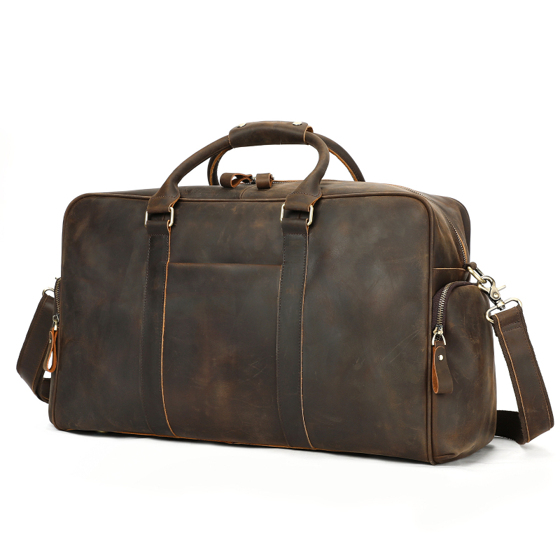 MASIWEI Τσάντα Επαγγελματικού Ταξιδιού από Crazy Horse Δέρμα, Χειραποσκευή, Ρετρό Στυλ Ευρώπη-Αμερική, Χωρητικότητα Κάτω από 20L