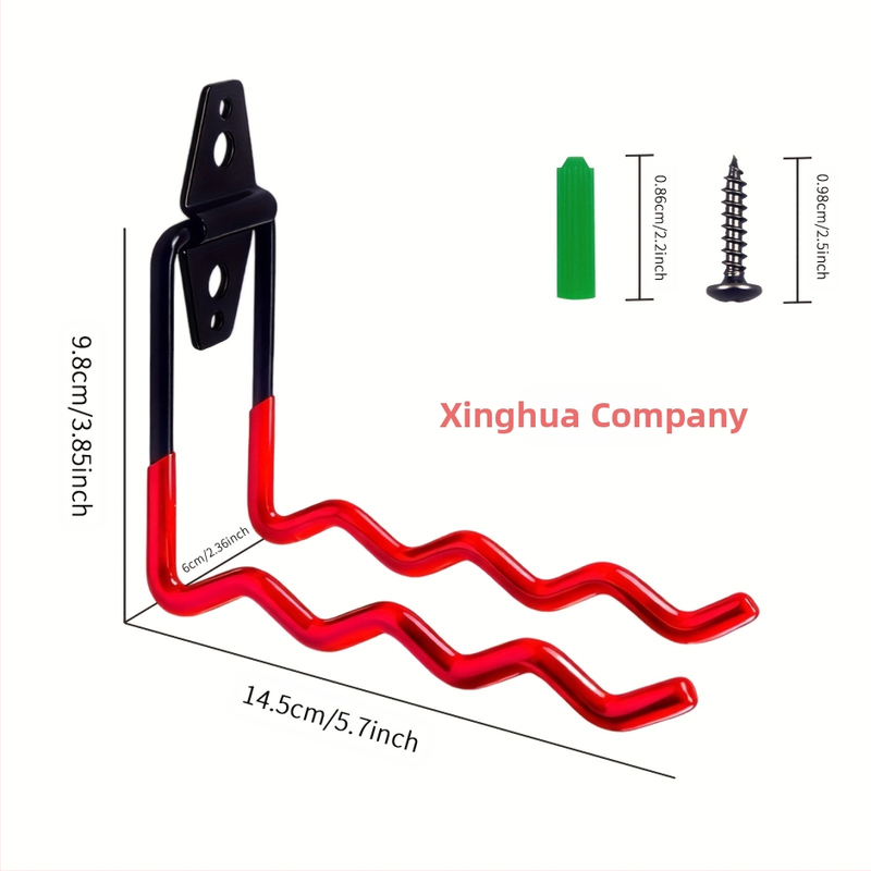 Kovový nástenný vešiak na uskladnenie nástrojov a vodovodných rúr, dvojitý hák, moderný minimalistický štýl, nosnosť nad 30 kg