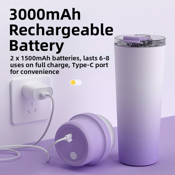 Κύπελλο χυμού με μόνωση και ενσωματωμένη μπαταρία, 60W, χωρητικότητα 601–800 ml, 22 001 RPM и πάνω