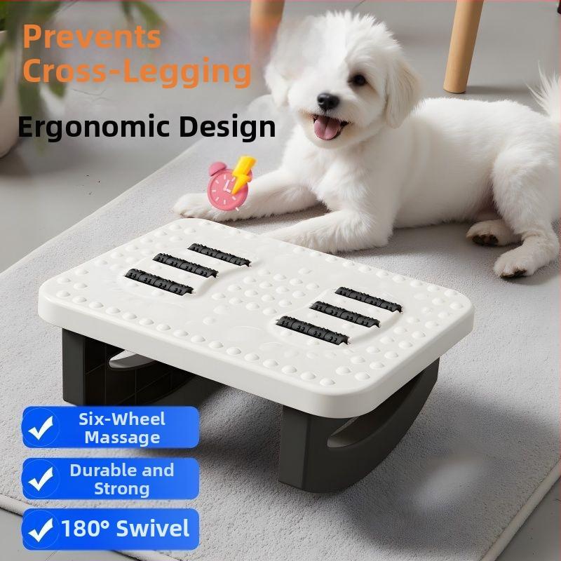 Υποπόδιο ποδιού κάτω από το γραφείο — εργονομικό πλαστικό υποπόδιο, απλός μοντέρνος σχεδιασμός, μη αναδιπλώνεται, χωρίς εξατομίκευση