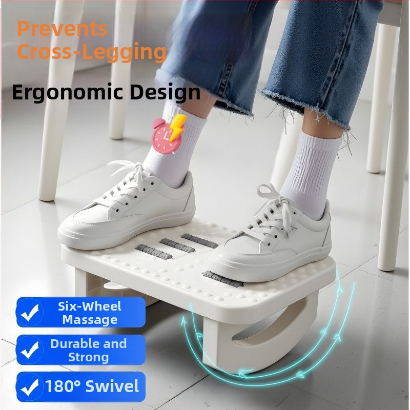 Подложка за крак под бюрото — ергономична пластмасова опора за крак, прост модерен стил, неразгъваема, без персонализация