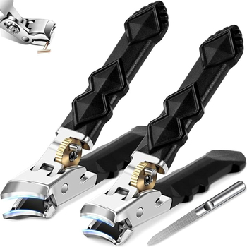 Νυχοκοπτικά από ανοξείδωτο ατσάλι, δύο τεμάχια, άνοιγμα 180°, ευρύ στόμιο, διπλή διαμόρφωση κοπής: κεκλιμένο και ίσιο