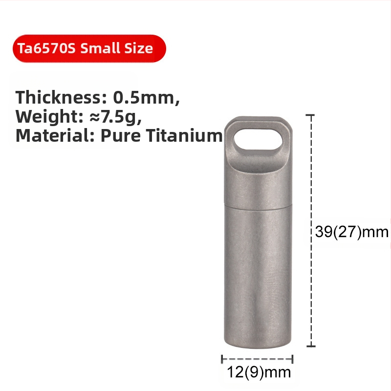 Tiartisan tiszta titánból készült zárt orvosi tároló – kültéri túléléshez és EDC-hez