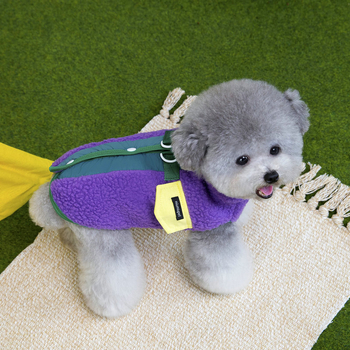 Ρούχα σκύλου για μικρές ράτσες, φθινοπωρινά–χειμερινά, από φλίς αρνιού, συμβατά με λουρί