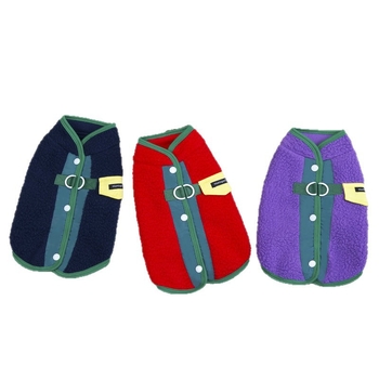 Ρούχα σκύλου για μικρές ράτσες, φθινοπωρινά–χειμερινά, από φλίς αρνιού, συμβατά με λουρί