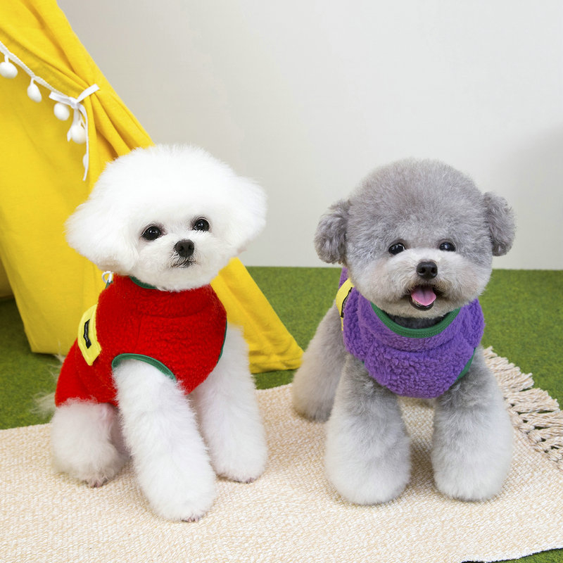 Suņu apģērbs mazām šķirnēm, rudens–ziema, no jēra pūka