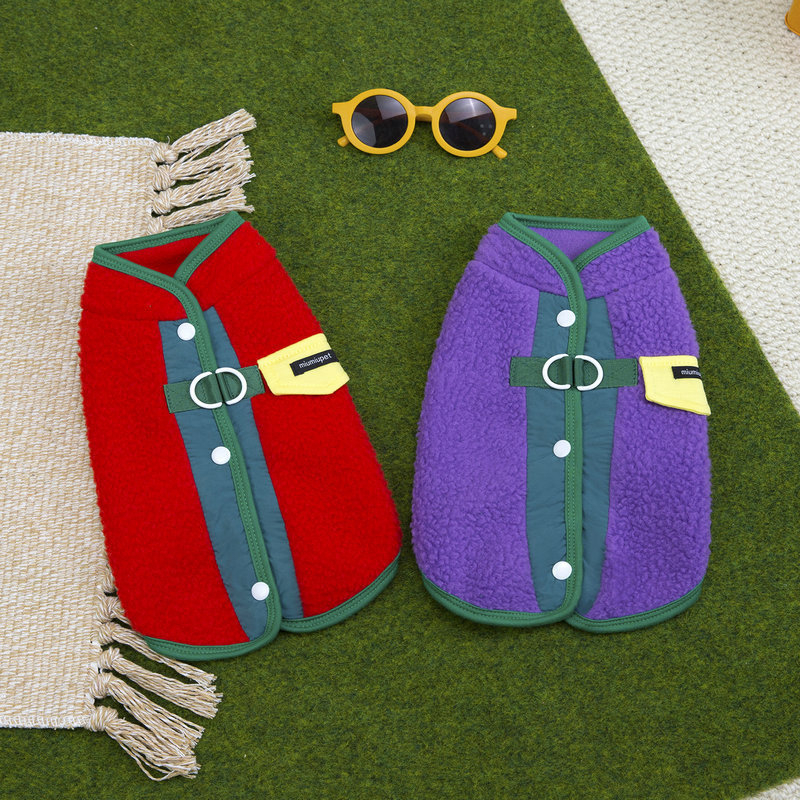 Suņu apģērbs mazām šķirnēm, rudens–ziema, no jēra pūka