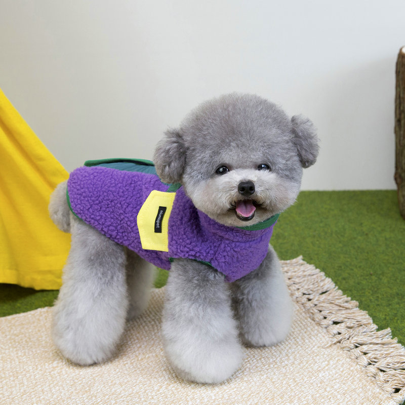 Suņu apģērbs mazām šķirnēm, rudens–ziema, no jēra pūka