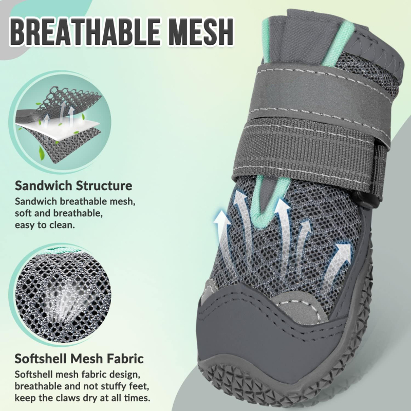 Παπούτσια σκύλου από καουτσούκ, αδιάβροχα, διαπνέοντα, αντιολισθητικά και ανθεκτικά στη φθορά