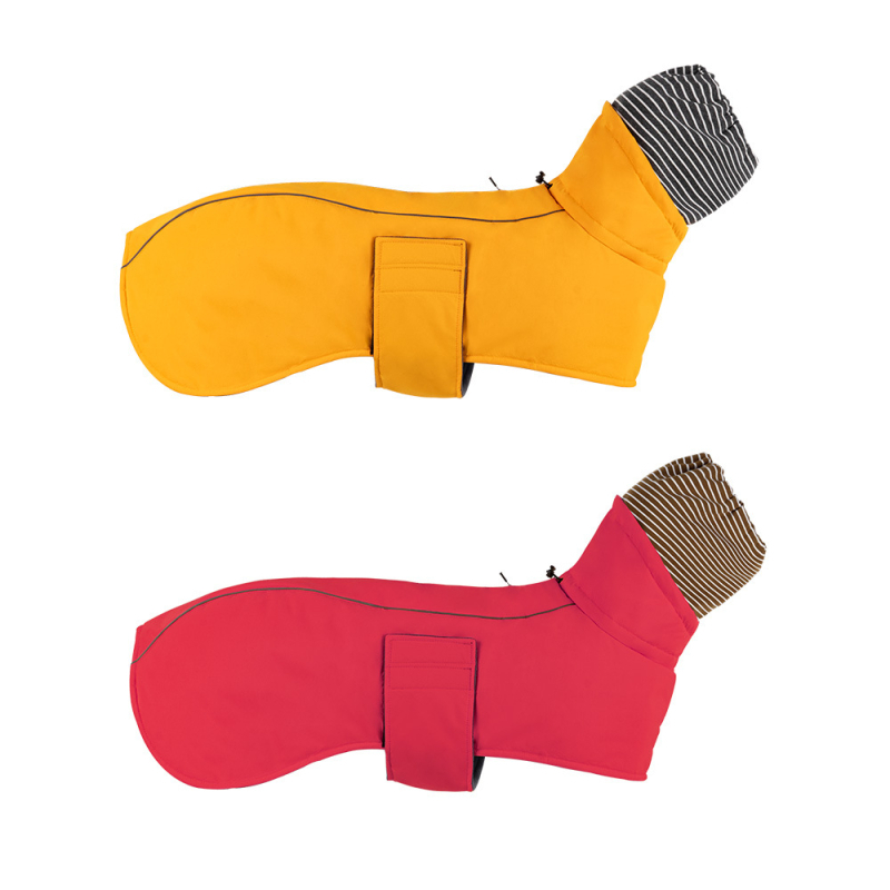 Suņa vēja aizsardzības jaka ar dubultu apkakli un kapuci (Poliesteris, vēja aizsargs, ārējais stils, D121, Weichong Beier)