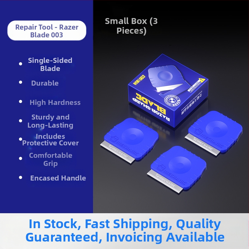 Tālruņa ekrāna demontāžas rīks 003 – skrāpers ar asmeni, pacēlāja stienis, demontāžas instruments
