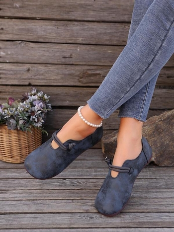 Sieviešu plakano kurpju pāris – samta augšpuse, konopa pītas zole, ikdienas stils, visiem gadalaikiem