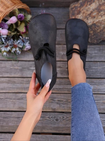 Sieviešu plakano kurpju pāris – samta augšpuse, konopa pītas zole, ikdienas stils, visiem gadalaikiem