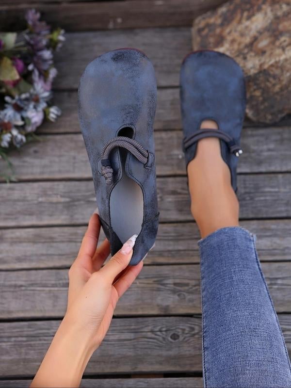 Sieviešu plakano kurpju pāris – samta augšpuse, konopa pītas zole, ikdienas stils, visiem gadalaikiem