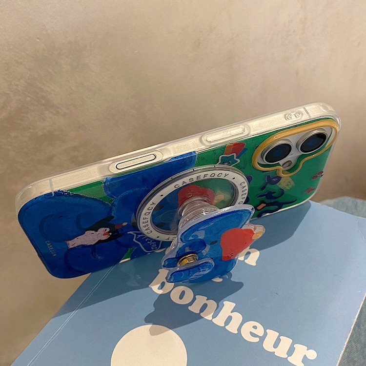 Trendy θήκη σιλικόνης για iPhone με περιστρεφόμενη προβοσκίδα ελέφαντα και μαγνητική βάση, ματ φινίρισμα, προστασία από πτώσεις, All-Inclusive στυλ με έμπνευση από Ιαπωνία και Κορέα, συμβατή με iPhone