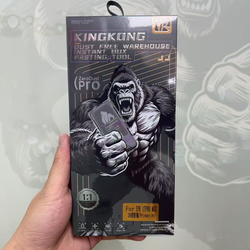 Temperēta stikla priekšējā ekrāna aizsargs iPhone 14 Pro Max – Putekļu izturīgs, Pilns ekrāns, Privātuma aizsardzība, Ātrās uzstādīšanas komplekts