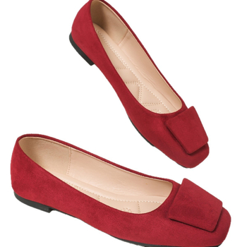 Ženske ravne cipele s kvadratnim nosom, gornji dio corduroya, PU ulošak, gumeni đon, niski pet