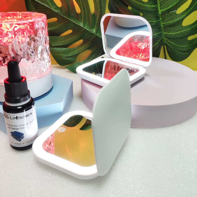 Salokāms HD dubultā spogulis ar palielinājumu, ABS rāmis, lēca 9×10 mm, vannas istabai