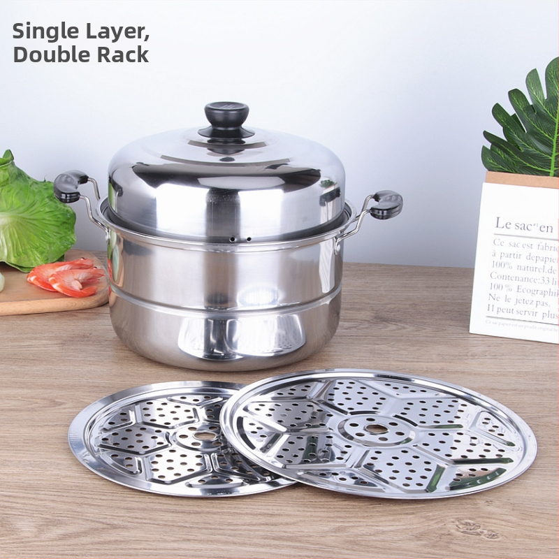 Nehrđajući čelični četverostruki parovnik s jednim dnom i poklopcem od nehrđajućeg čelika