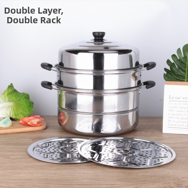 Nehrđajući čelični četverostruki parovnik s jednim dnom i poklopcem od nehrđajućeg čelika