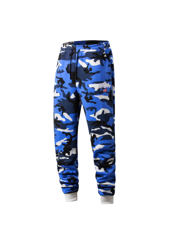 Памучни камуфлажни панталони, прав крой, дълги, средна талия, есен 2025.