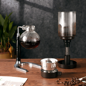 Bincoo Set sifon cafea, Stil minimalist modern, Geam rezistent la temperatură, Materiale: sticlă borosilicată înaltă + ABS + Fier