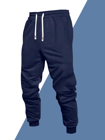 Férfi bokán végződő nadrág, lazán szabott, 9/10 hossz, középső derék, kötőzáras zárás