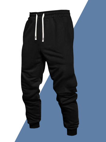 Férfi bokán végződő nadrág, lazán szabott, 9/10 hossz, középső derék, kötőzáras zárás