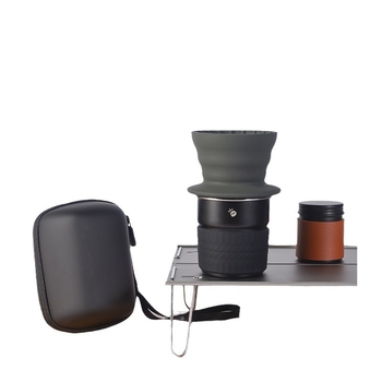 Set cafea pentru infuzie manuală pentru exterior, cu filtru de silicon, kit portabil pentru camping în mașină, calitate premium, personalizare disponibilă