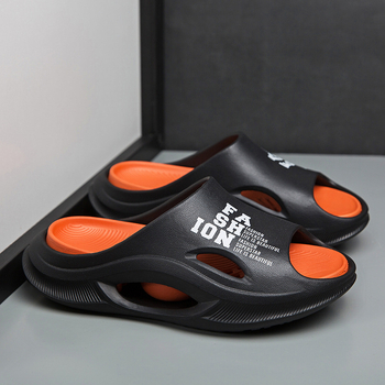 Vyriniai sandalai su vienu dirželiu – EVA viršus ir EVA padas, slip-on, kasual, neslystantis storesnis padas, skirtas lauko ir paplūdimiui