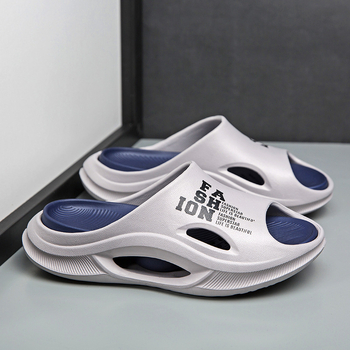 Vyriniai sandalai su vienu dirželiu – EVA viršus ir EVA padas, slip-on, kasual, neslystantis storesnis padas, skirtas lauko ir paplūdimiui