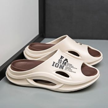 Vyriniai sandalai su vienu dirželiu – EVA viršus ir EVA padas, slip-on, kasual, neslystantis storesnis padas, skirtas lauko ir paplūdimiui