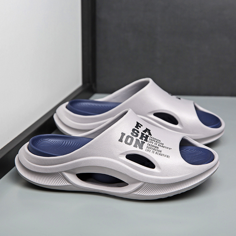 Vyriniai sandalai su vienu dirželiu – EVA viršus ir EVA padas, slip-on, kasual, neslystantis storesnis padas, skirtas lauko ir paplūdimiui