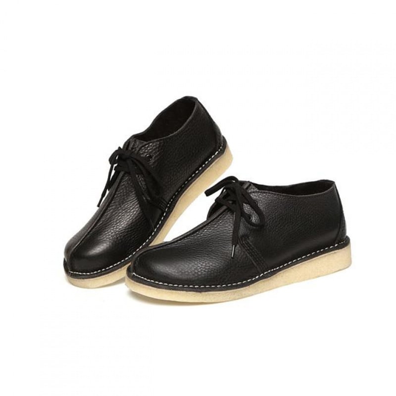 Férfi kültéri casual cipő vastag magasságot növelő talppal, fűzős, felsőrész Top Layer Cowhide, talp Smoke Rubber, kerek orr