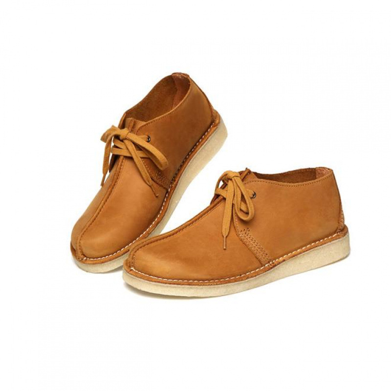 Férfi kültéri casual cipő vastag magasságot növelő talppal, fűzős, felsőrész Top Layer Cowhide, talp Smoke Rubber, kerek orr