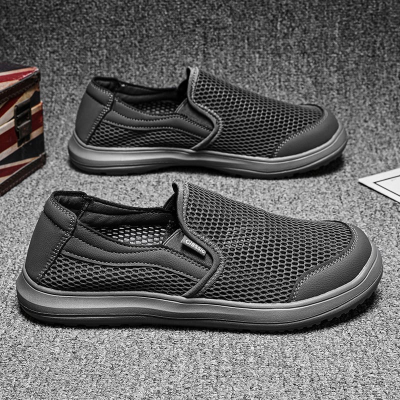 Vīriešu slip-on kedas ar sietveida augšdaļu, elpojošas, zems profils, EVA zole