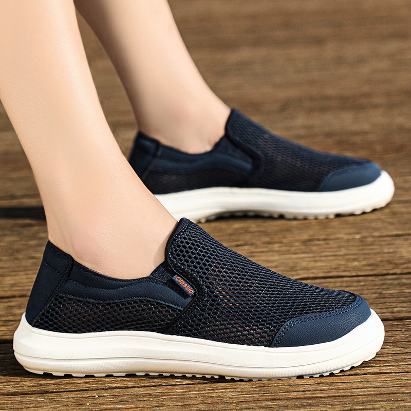 Vīriešu slip-on kedas ar sietveida augšdaļu, elpojošas, zems profils, EVA zole
