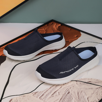 Unisex χαλαρά παπούτσια με δίχτυωτό επάνω μέρος, στρογγυλή μύτη, EVA σόλα, επίπεδη φτέρνα, χαμηλό άνω μέρος