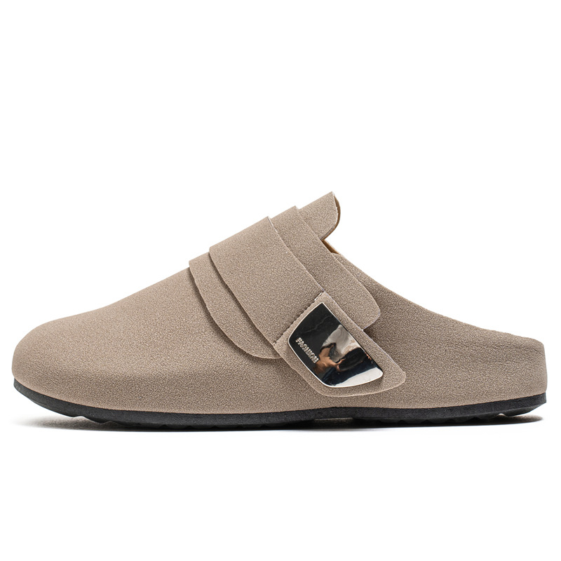 Toe Cap Slip-On cipő — velúr felsőrész, gumi talp, ragasztott konstrukció, hétköznapi stílus