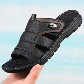 Ανδρικά cross-border σανδάλια – σόλα PU, επάνω μέρος από υπερ-ίνες, διαπνοή, αντιολισθητικά, ανοιχτό δάχτυλο για παραλία, καλοκαίρι 2025
