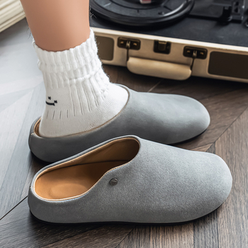 Ανδρικά αναπνεόμενα loafers χωρίς δέσιμο, με στρογγυλό δάκτυλο, επάνω μέρος από δέρμα Super Fiber υψηλής ποιότητας και σόλα καουτσούκ