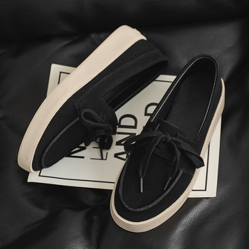 Vīriešu ikdienas slip-on apavi ar velūra augšdaļu, gumijas zole, PU iekšējā zolīte, ādas patinēta apdare