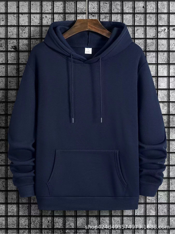 Hanorac cu glugă pentru bărbați, stil pulover, căptușeală fleece, poliester 96%+