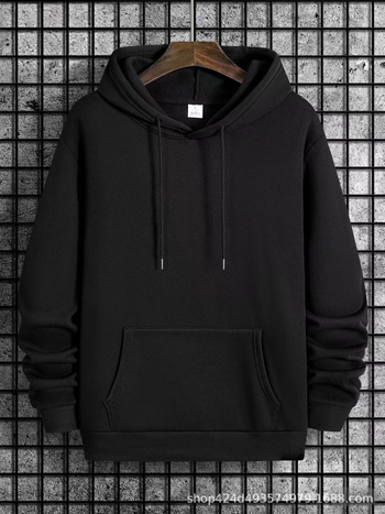 Hanorac cu glugă pentru bărbați, stil pulover, căptușeală fleece, poliester 96%+